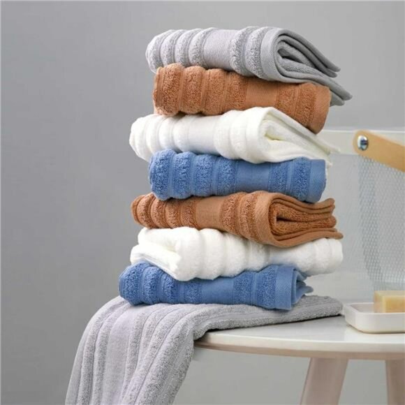 White Cotton Hand Towels Set 2 Pack Soft Absorbent Quick Dry Bathroom Spa Hotel - Picture 4 of 8